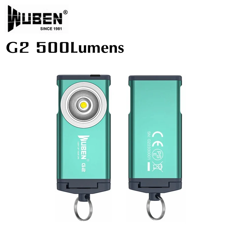 WUBEN G2 Type-C Rechargeable Keychain Light 500Lumens Beam Distance 47Meters Built in battery Magnetic tail Mini Flashlight
WUBEN G2 Type-C Rechargeable Keychain Light 500Lumens Beam Distance 47Meters Built in battery Magnetic tail Mini Flashlight