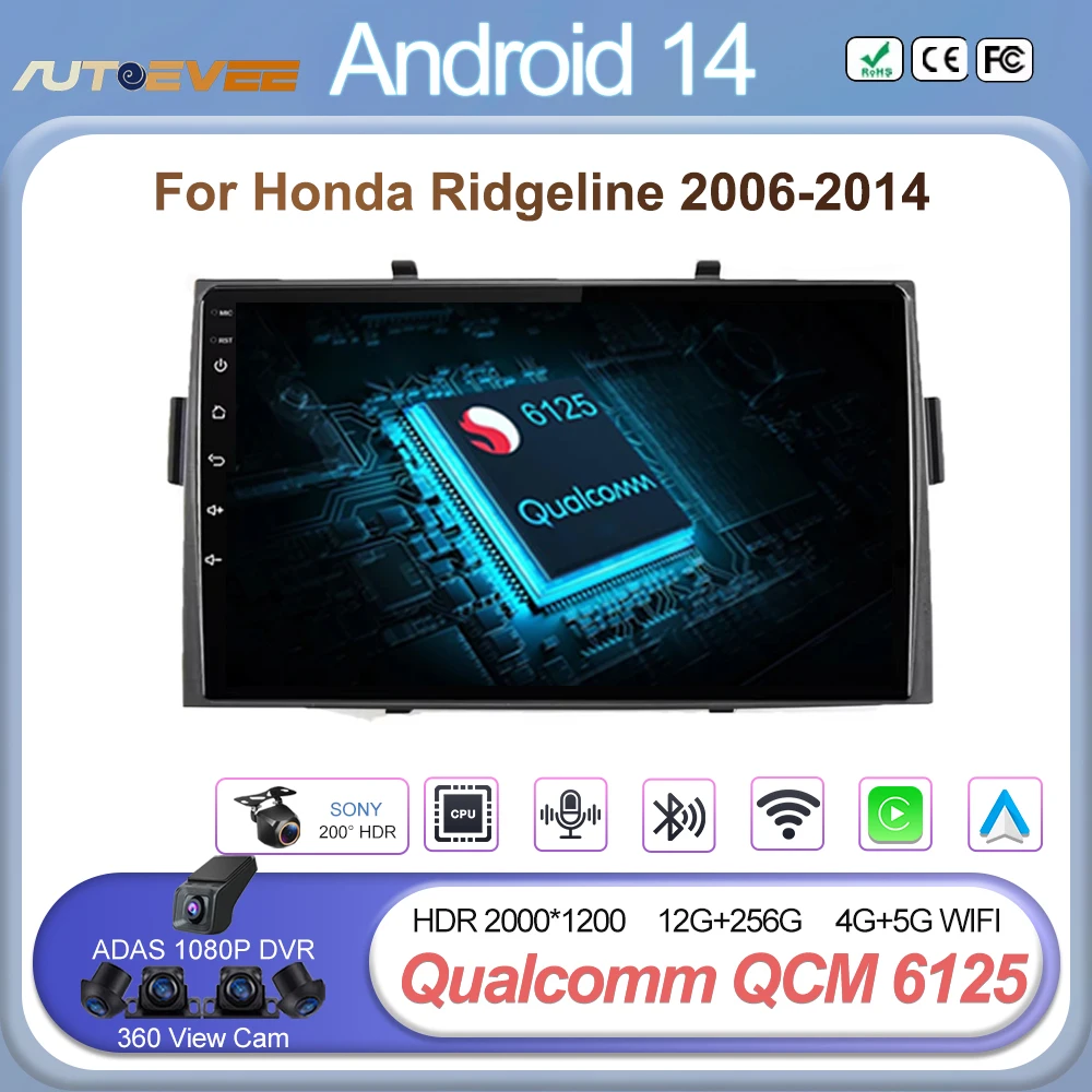 Автомобильный радиоприемник Android 14 для Honda Ridgeline 2006-2014, мультимедийный плеер Carplay, Android, автоматический сенсорный экран, 4G, Wi-Fi, без 2din DSP BT
Автомобильный радиоприемник Android 14 для Honda Ridgeline 2006-2014, мультимедийный плеер Carplay, Android, автоматический сенсорный экран, 4G, Wi-Fi, без 2din DSP BT