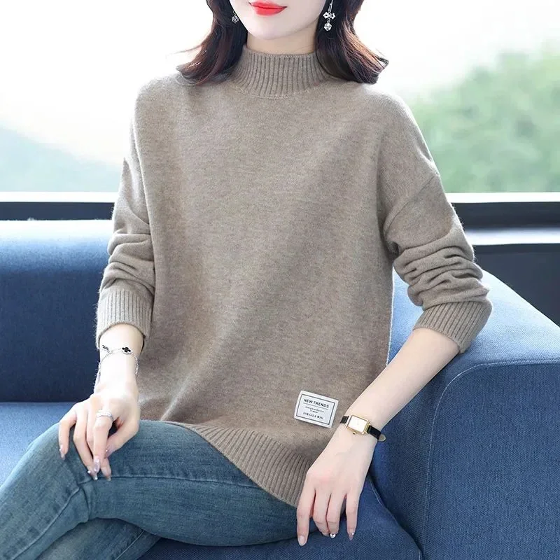 Women's Turtleneck Cashmere Sweater Loose Thickened Pullover Korean Style Lazy Wind Heavy for Autumn Winter XQ297
Women's Turtleneck Cashmere Sweater Loose Thickened Pullover Korean Style Lazy Wind Heavy for Autumn Winter XQ297