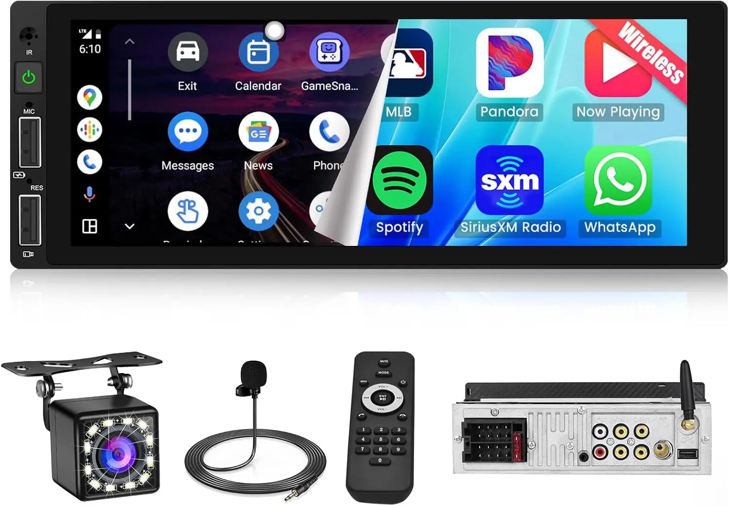 6.86' Wireless CarPlay Android Auto Touch Screen Car Radio with Bluetooth 5.0 & Backup Camera
6.86' Wireless CarPlay Android Auto Touch Screen Car Radio with Bluetooth 5.0 & Backup Camera