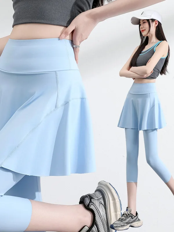 Брюки для йоги с высокой талией и семью футами, женские тонкие летние брюки из спортивной коровьей кожи с юбкой, большой размер, нейлоновая смесь, сложенный подол
Брюки для йоги с высокой талией и семью футами, женские тонкие летние брюки из спортивной коровьей кожи с юбкой, большой размер, нейлоновая смесь, сложенный подол