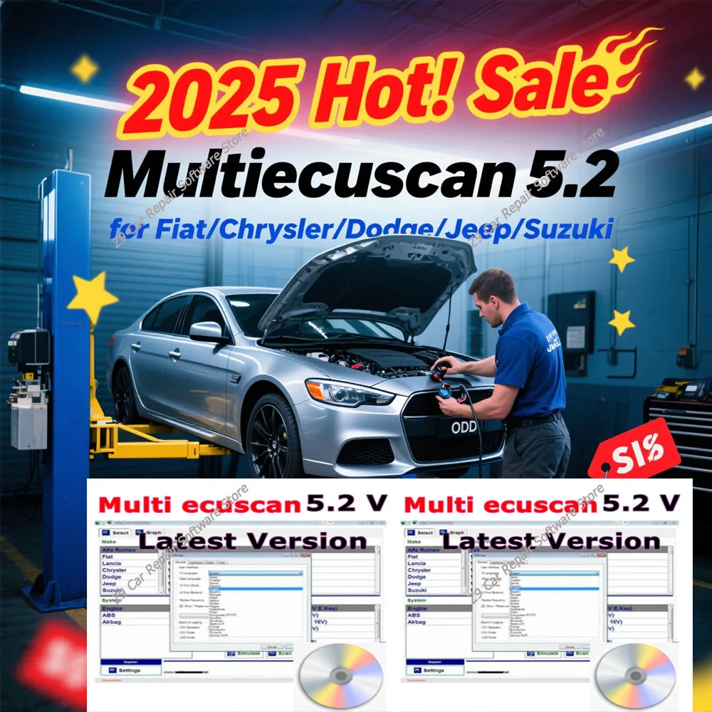 2025 NEW Sale Multiecuscan 5.2 for Fiat Software Multiecuscan V5.2 for Fiat/Chrysler/Dodge/Jeep/Suzuki Scanner Software
2025 NEW Sale Multiecuscan 5.2 for Fiat Software Multiecuscan V5.2 for Fiat/Chrysler/Dodge/Jeep/Suzuki Scanner Software