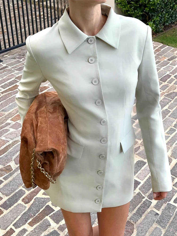 Absobe Polo Collar Blazer A-Line Mini Dress Women Long Sleeve Buttons Slim Mini Suit Dress Elegant Office Lady Casual Outfit
Absobe Polo Collar Blazer A-Line Mini Dress Women Long Sleeve Buttons Slim Mini Suit Dress Elegant Office Lady Casual Outfit