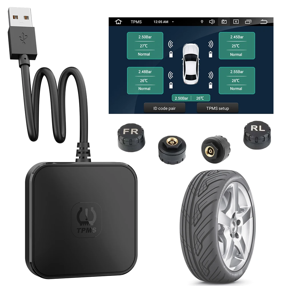 USB-система контроля давления в автомобильных шинах с 4 внешними датчиками, беспроводная передача TPMS 0-116PSI, электронные аксессуары для Android
USB-система контроля давления в автомобильных шинах с 4 внешними датчиками, беспроводная передача TPMS 0-116PSI, электронные аксессуары для Android