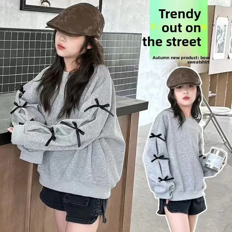 2026 Girls Round Neck Hoodie, New Spring Bow Loose Top & Kids Jacket Fashionable
2026 Girls Round Neck Hoodie, New Spring Bow Loose Top & Kids Jacket Fashionable