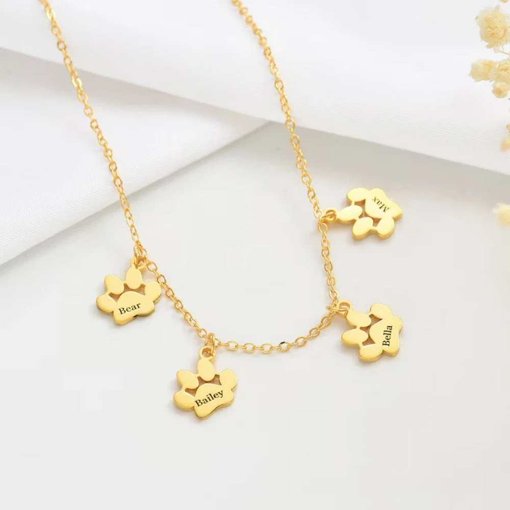 Custom Name Paw Pendant Necklace Personalized Engraved Letter Necklaces for Women Girls Stainless Steel Tiny Dog Paw Jewelry
Custom Name Paw Pendant Necklace Personalized Engraved Letter Necklaces for Women Girls Stainless Steel Tiny Dog Paw Jewelry