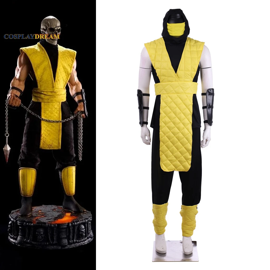 Game Mortal Kombat Scorpion Cosplay Costumes Yellow Battle Combat Outfit Full Suit Halloween Carnival
Game Mortal Kombat Scorpion Cosplay Costumes Yellow Battle Combat Outfit Full Suit Halloween Carnival