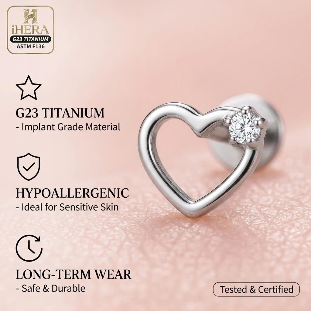10PCS 16G ASTM F136 Titanium Heart Shape Sparkly CZ Ear Labret Nose Stud Lip Ear Labret Nose Stud Lip Piercing Jewelry Set
10PCS 16G ASTM F136 Titanium Heart Shape Sparkly CZ Ear Labret Nose Stud Lip Ear Labret Nose Stud Lip Piercing Jewelry Set