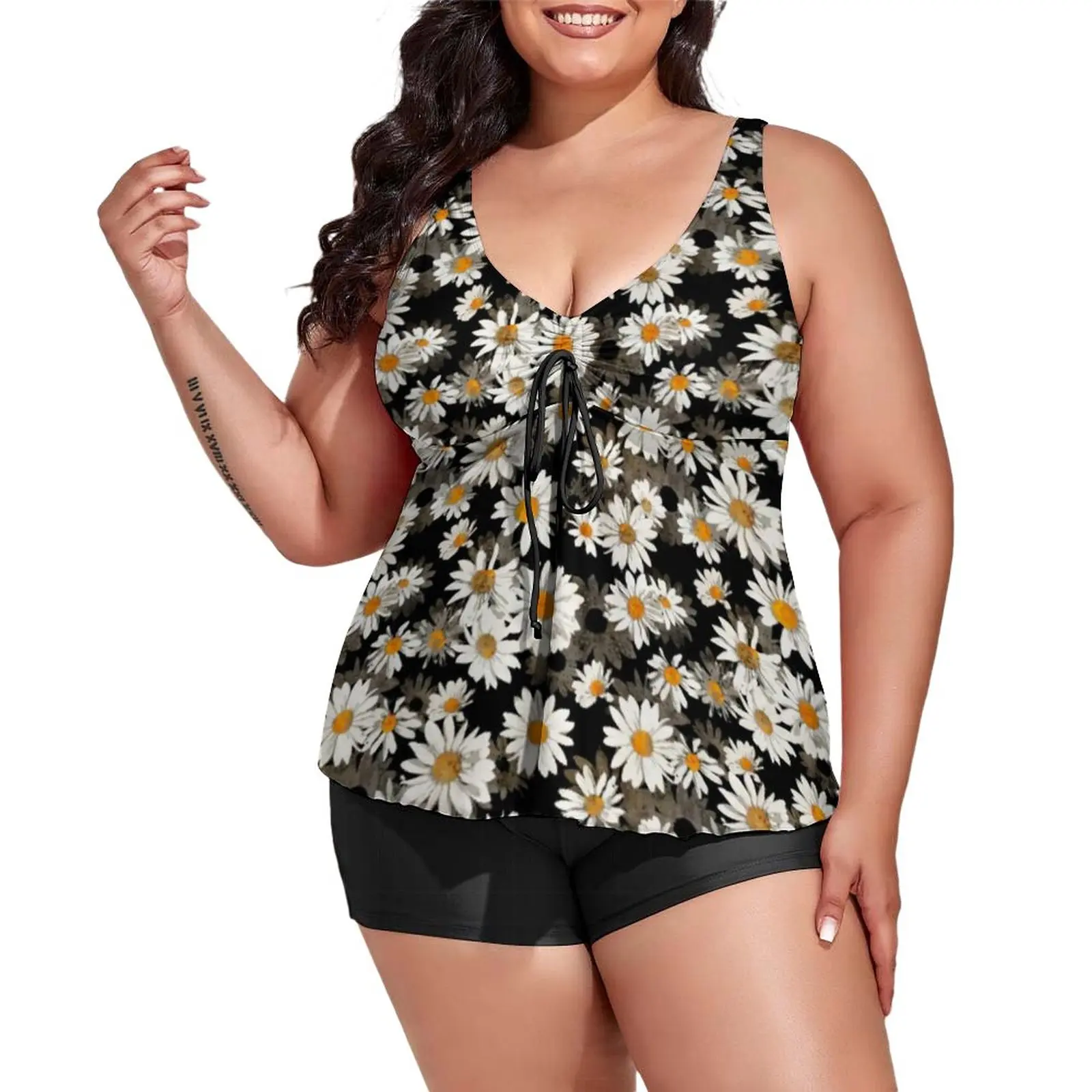 Chic White Daisies Swimsuit Blossom Floral Pattern Tankini Swimwear Two Piece Print Bathing Suit Bath Stylish Beach Wear Gift
Chic White Daisies Swimsuit Blossom Floral Pattern Tankini Swimwear Two Piece Print Bathing Suit Bath Stylish Beach Wear Gift