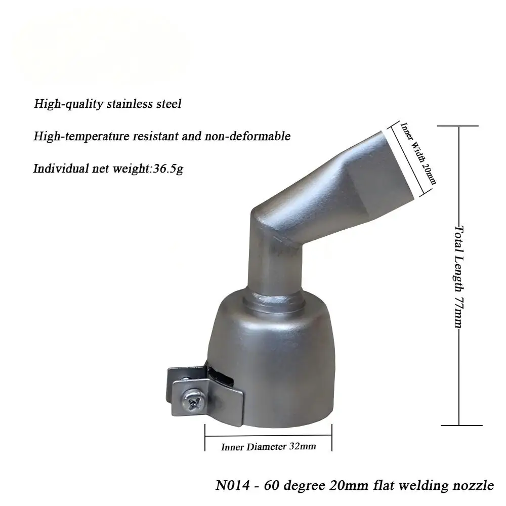 HLTE 60 degree 20mm flat welding nozzles for hot air gun/heat gun/plastic welding gun/plastic welder tuyere accessories
HLTE 60 degree 20mm flat welding nozzles for hot air gun/heat gun/plastic welding gun/plastic welder tuyere accessories