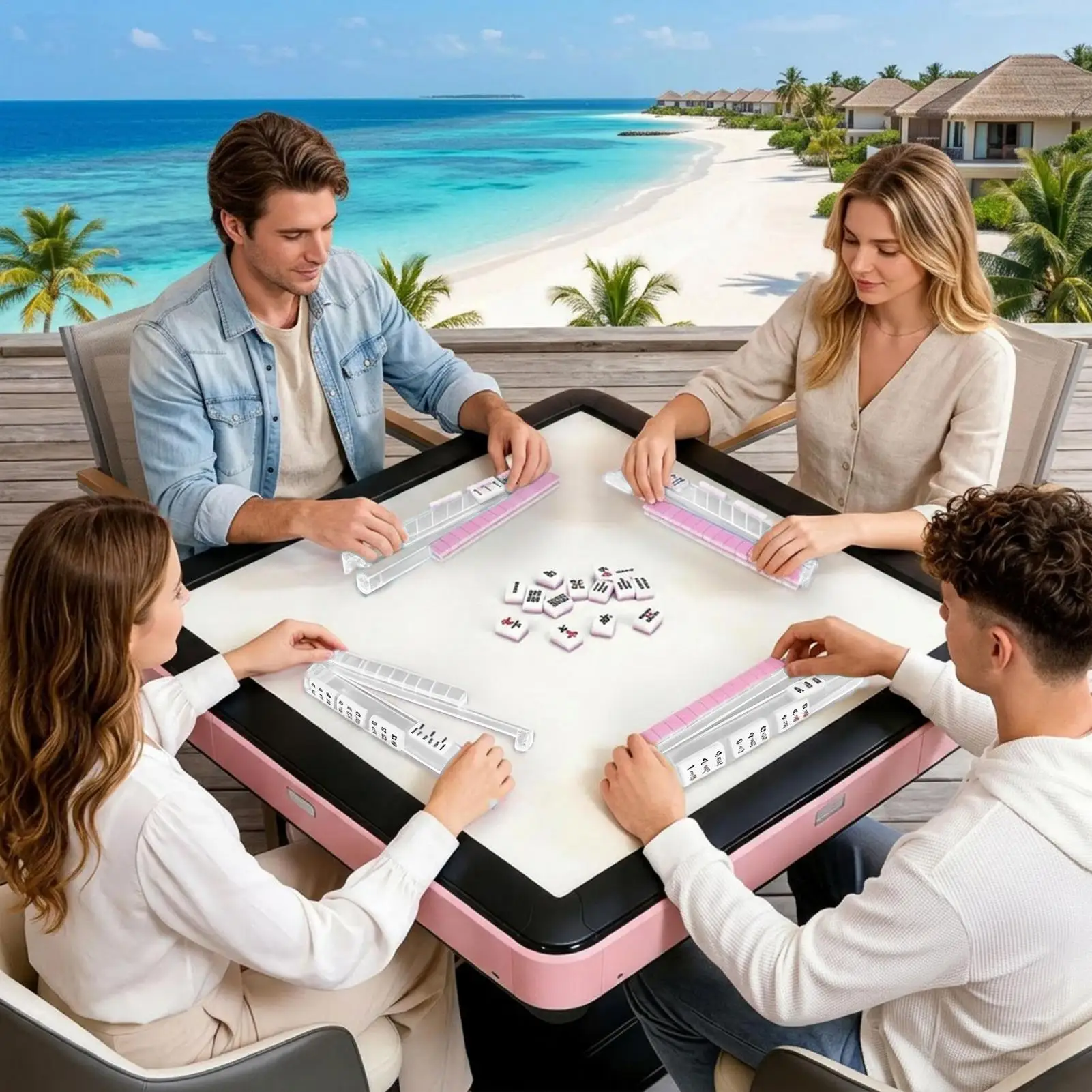 Mahjong Racks With Pushers With Pusher Acrylic Non-Slip Tray 4-Piece Transparent Mahjong Tile Rack For Player Adults Beginners
Mahjong Racks With Pushers With Pusher Acrylic Non-Slip Tray 4-Piece Transparent Mahjong Tile Rack For Player Adults Beginners