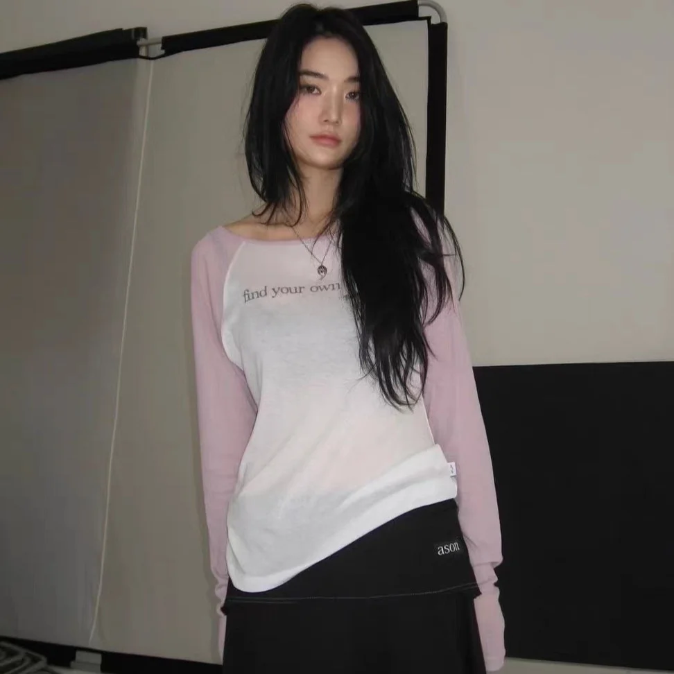 Модный женский топ Slim Fit с длинным рукавом, цветными блоками и буквенным принтом, круглый вырез, осенняя новинка Dongda Gate
Модный женский топ Slim Fit с длинным рукавом, цветными блоками и буквенным принтом, круглый вырез, осенняя новинка Dongda Gate