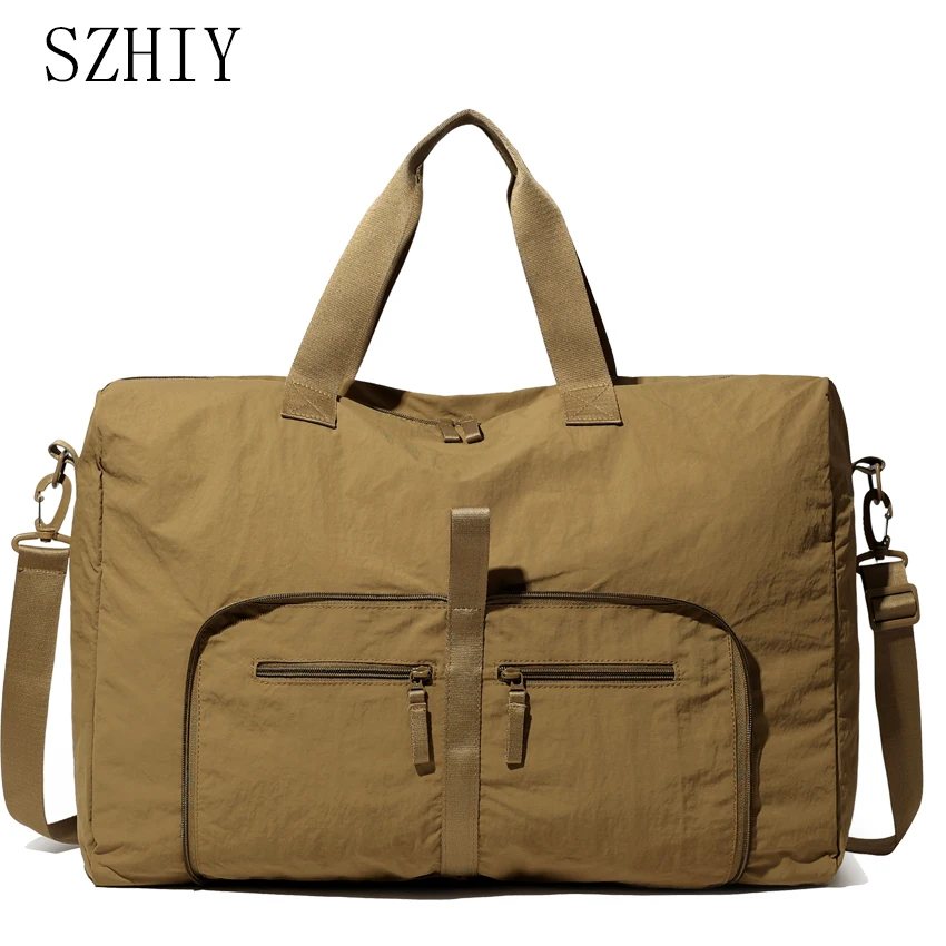 Складная ручная дорожная сумка для женщин, большая вместительная спортивная сумка на плечо, мужская новая легкая карманная сумка для хранения багажа 
Складная ручная дорожная сумка для женщин, большая вместительная спортивная сумка на плечо, мужская новая легкая карманная сумка для хранения багажа