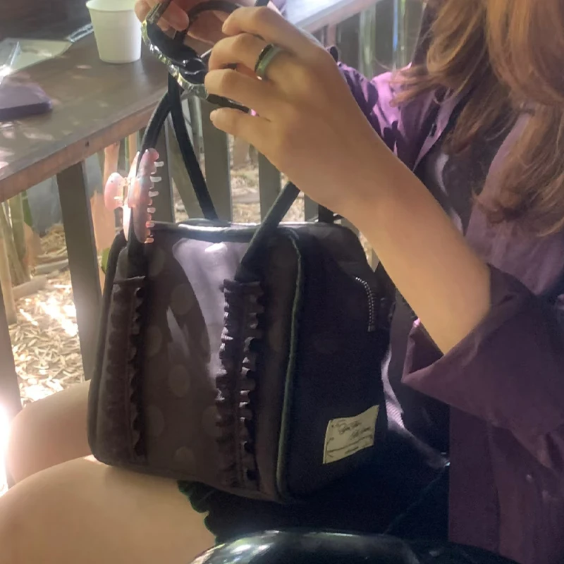 Корейская нишевая сумка-клатч Yeo Creative черного цвета в горошек, портативная, с кружевом, высококачественная, для покупок и хранения
Корейская нишевая сумка-клатч Yeo Creative черного цвета в горошек, портативная, с кружевом, высококачественная, для покупок и хранения