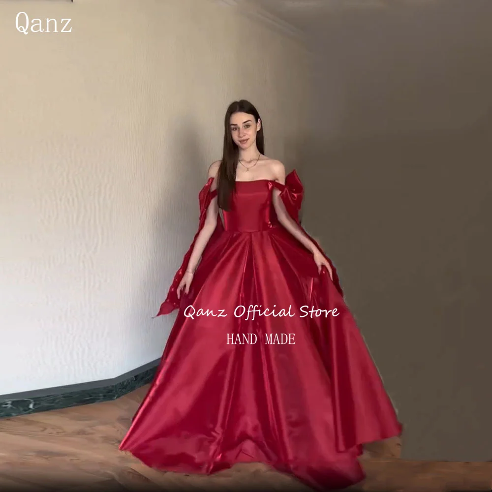 Qanz Red Satin Evening Dresses Long A Line Vestidos De Fiesta Elegantes Strapless Off The Shoulder Robes De Soirée Customized
Qanz Red Satin Evening Dresses Long A Line Vestidos De Fiesta Elegantes Strapless Off The Shoulder Robes De Soirée Customized