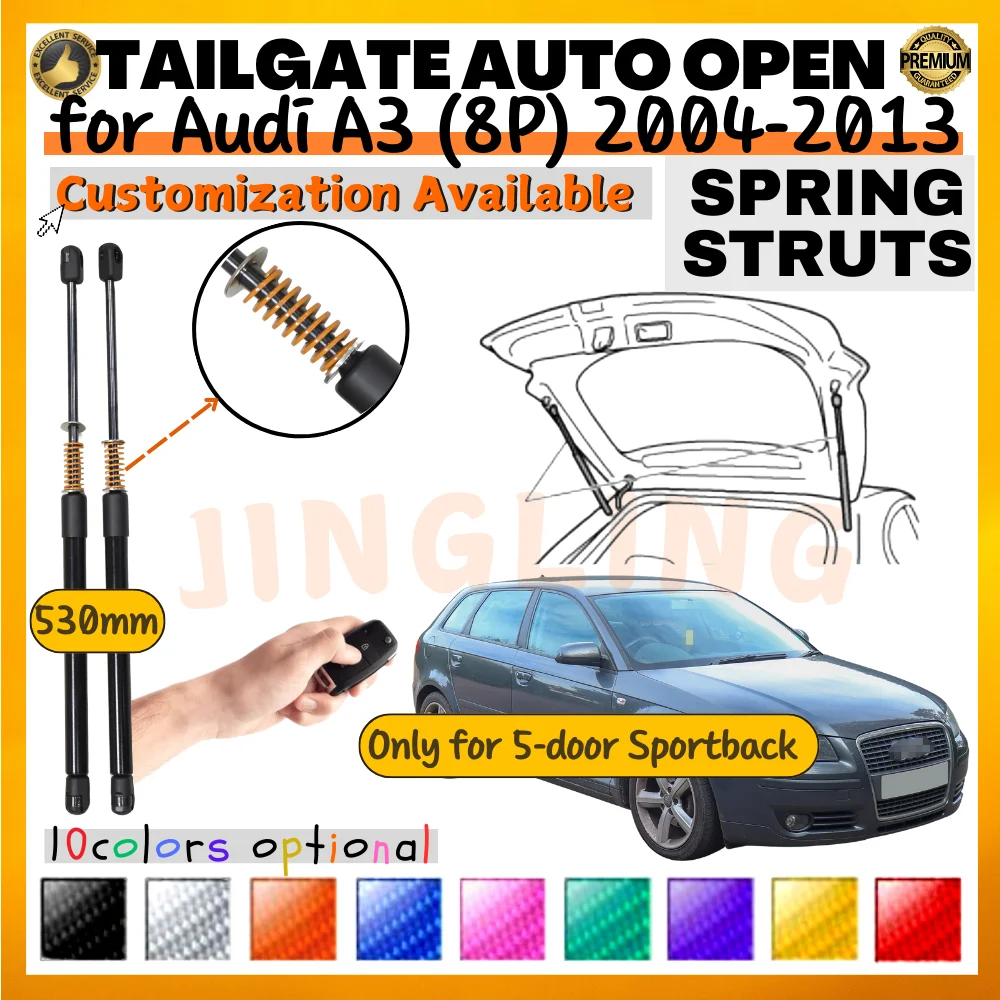 Qty(2) Trunk Struts with Spring for Audi A3 S3 (8P) 5-door Sportback 2004-2013 Rear Tailgate Boot Lift Supports Shock Absorbers
Qty(2) Trunk Struts with Spring for Audi A3 S3 (8P) 5-door Sportback 2004-2013 Rear Tailgate Boot Lift Supports Shock Absorbers