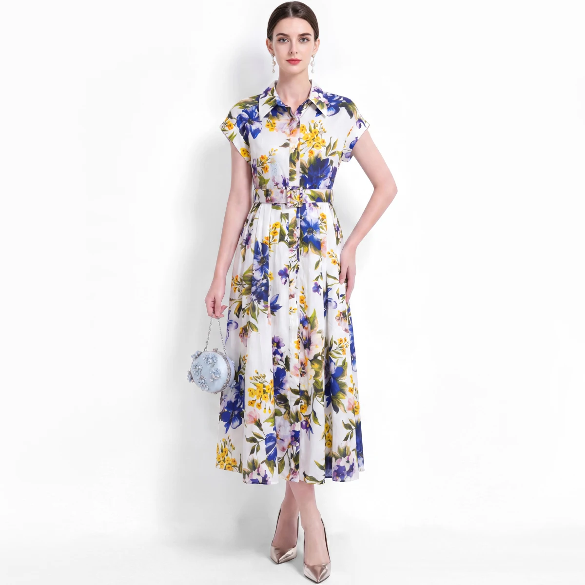 2026 New Summer Floral Print Shirt Dress Women's Lapel Cap Sleeve Single Breasted Belt Midi A Line Office Dress Holiday Vestidos
2026 New Summer Floral Print Shirt Dress Women's Lapel Cap Sleeve Single Breasted Belt Midi A Line Office Dress Holiday Vestidos