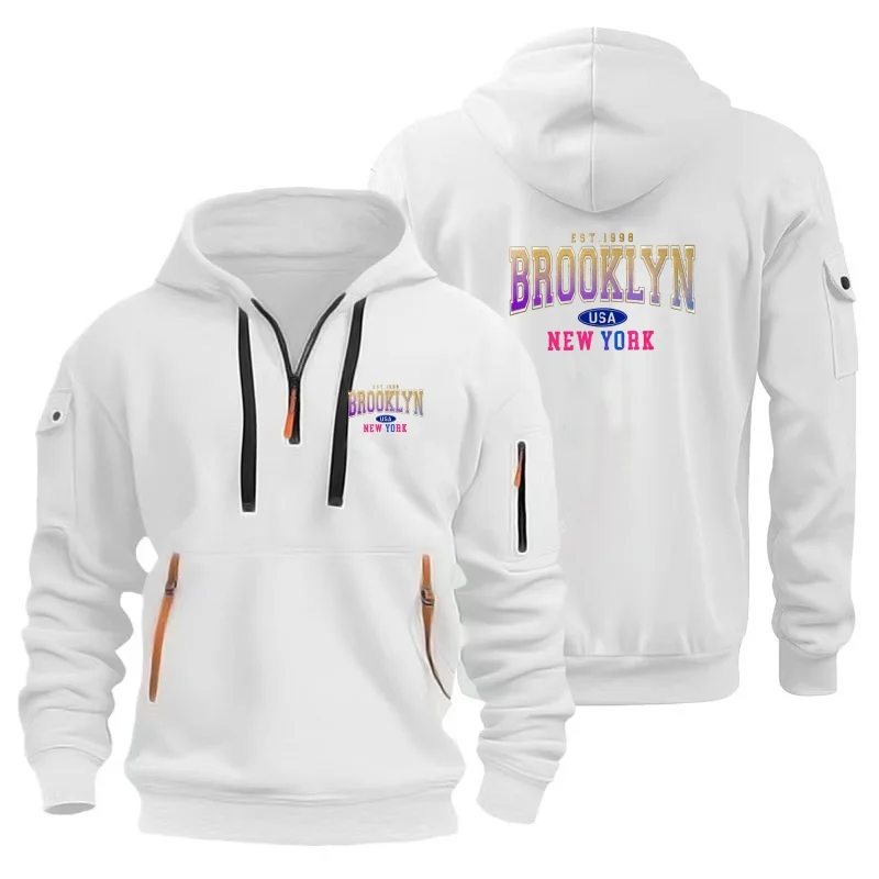 Новая мужская толстовка с капюшоном и несколькими карманами и разноцветной лентой, с капюшоном на шнурке, спортивная модная повседневная толстовка с капюшоном на открытом воздухе
Новая мужская толстовка с капюшоном и несколькими карманами и разноцветной лентой, с капюшоном на шнурке, спортивная модная повседневная толстовка с капюшоном на открытом воздухе