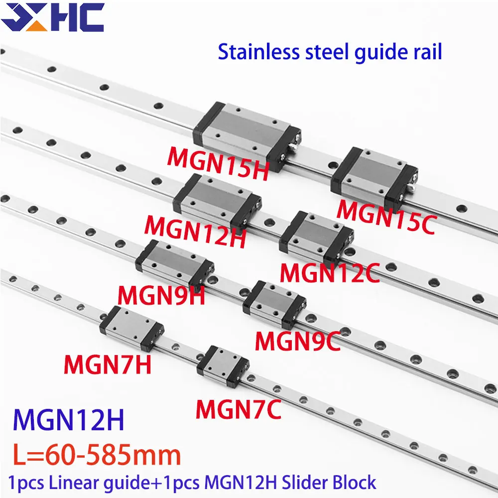 MGN12 MGN12H Miniature Stainless steel Linear Guide Rail+Slider Block L from 60mm to 1500mm For 3D Printer part MGN12H CNC parts
MGN12 MGN12H Miniature Stainless steel Linear Guide Rail+Slider Block L from 60mm to 1500mm For 3D Printer part MGN12H CNC parts
