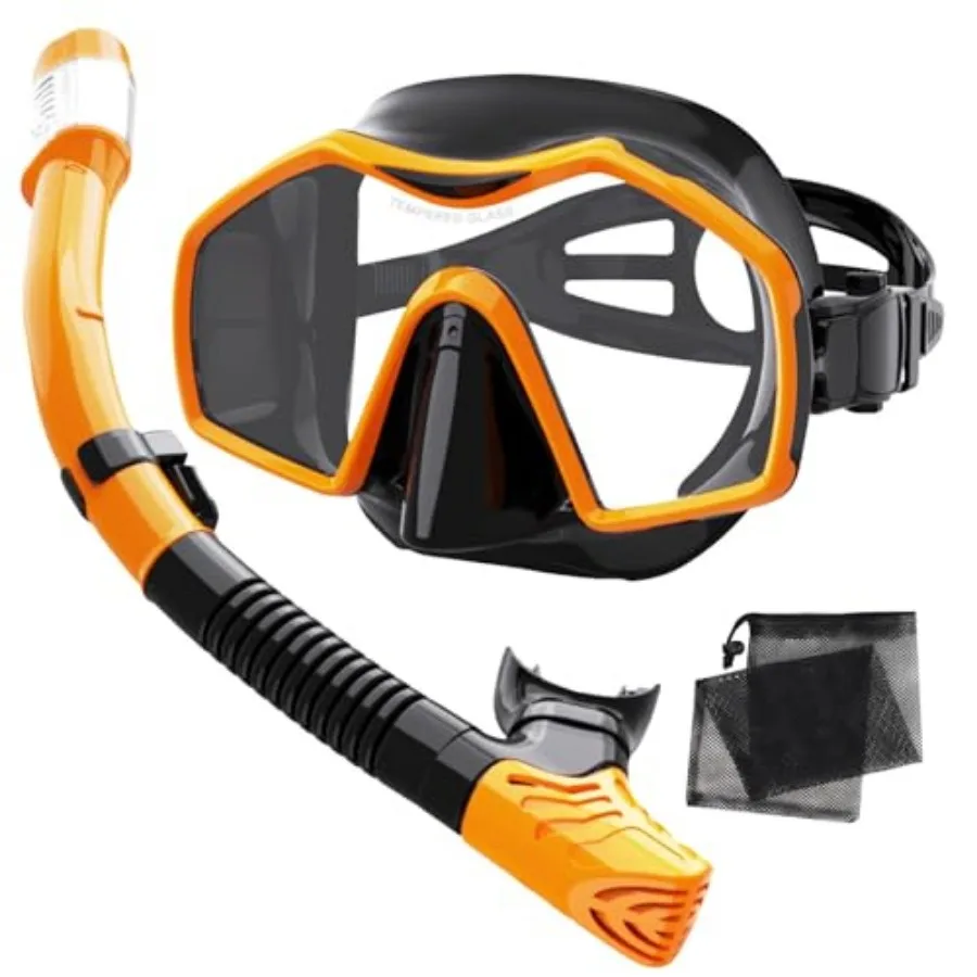 Snorkeling Gear for Adults, Dry-Top Snorkel Mask Set with Tempered Glass, Anti-Fog and Anti-Leak Panoramic Swim Mask, Adjustabl
Snorkeling Gear for Adults, Dry-Top Snorkel Mask Set with Tempered Glass, Anti-Fog and Anti-Leak Panoramic Swim Mask, Adjustabl