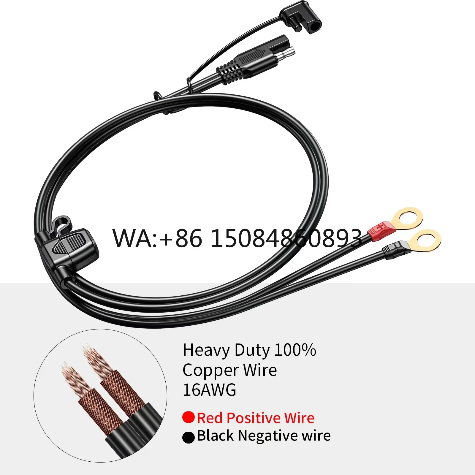 2×18AWG SAE to Ring Terminal Quick Release Cable with 10A Fuse, Safe Charging Wiring Accessories for Automobile Battery and Smal
2×18AWG SAE to Ring Terminal Quick Release Cable with 10A Fuse, Safe Charging Wiring Accessories for Automobile Battery and Smal