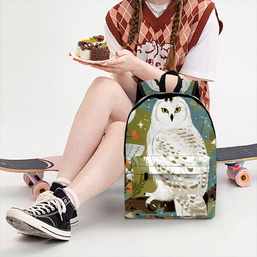 Snowy Owl All Over Print Backpack, Artistic Illustration Casual School Travel Daypack
Snowy Owl All Over Print Backpack, Artistic Illustration Casual School Travel Daypack