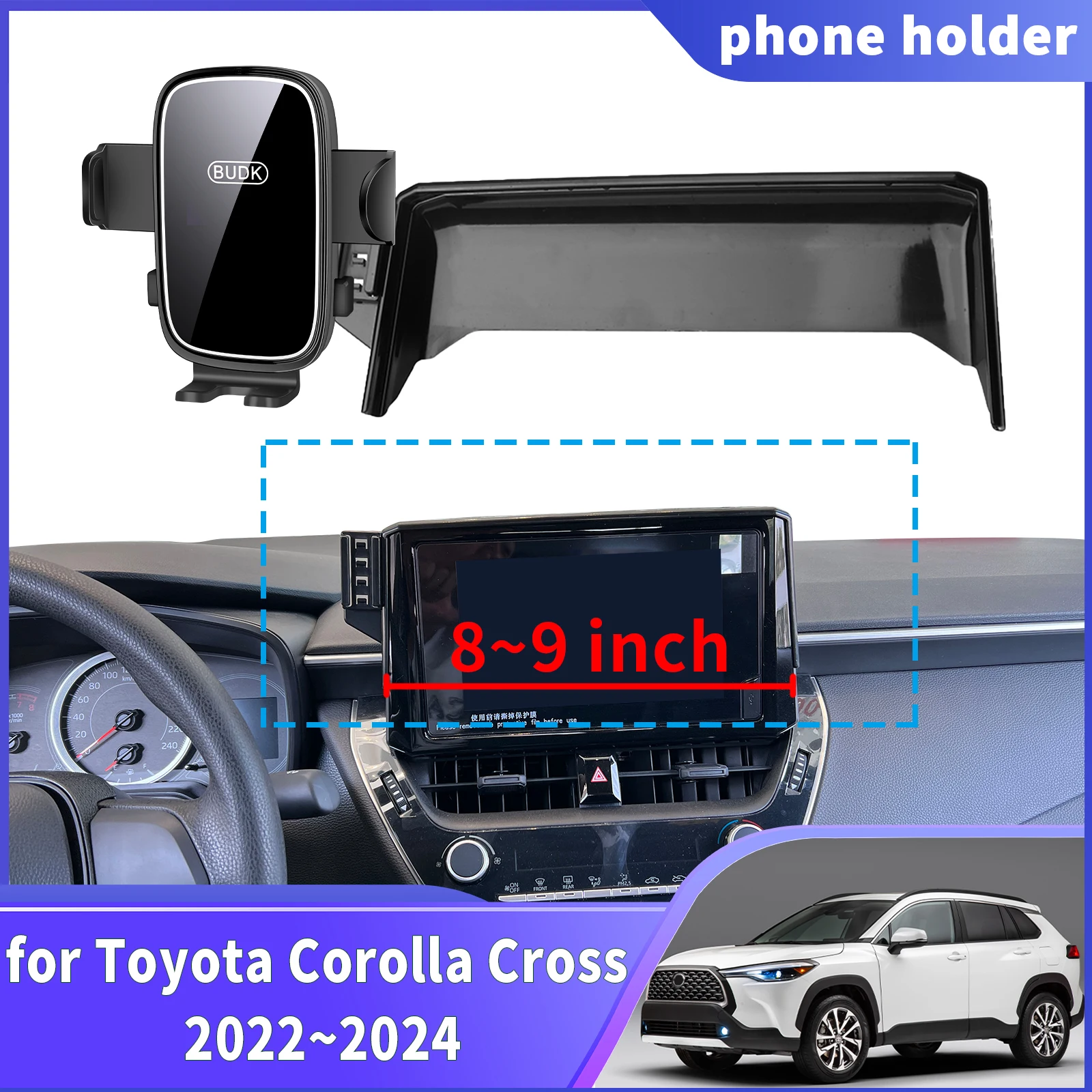 fit for Toyota Corolla Cross XG10 2022-2024 8/9in Navigation Phone Holder Mount Customized Car accessoires 
fit for Toyota Corolla Cross XG10 2022-2024 8/9in Navigation Phone Holder Mount Customized Car accessoires