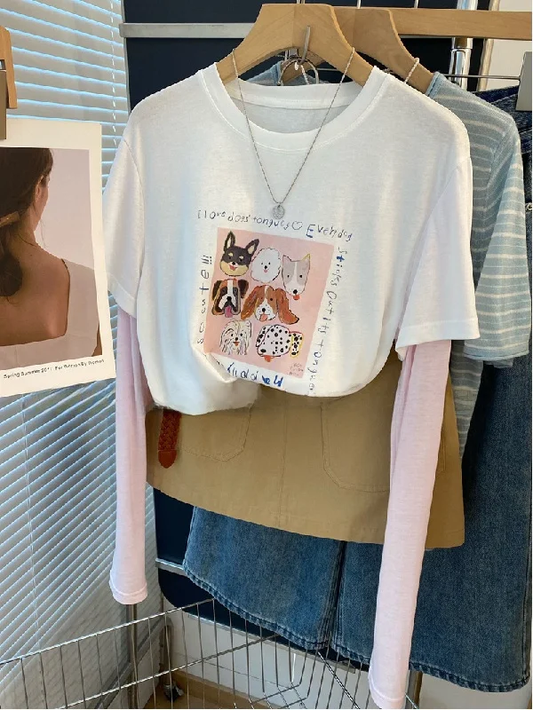 plus Size Women's T-Shirt Summer Long Sleeve Breathable Sun Protection Fake Two-Piece Cotton Casual Loose Fit round Neck
plus Size Women's T-Shirt Summer Long Sleeve Breathable Sun Protection Fake Two-Piece Cotton Casual Loose Fit round Neck