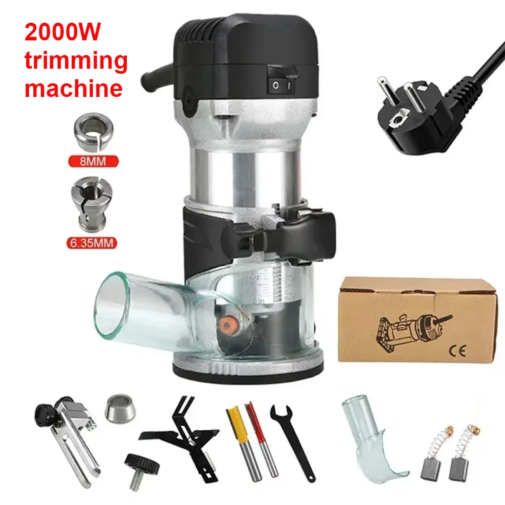 6 Speeds Electric Wood Router 2000W For 6.35/8mm Wood Milling Cutter 220V EU Plug Wood Milling Machine Diy Carpenter Tools Work
6 Speeds Electric Wood Router 2000W For 6.35/8mm Wood Milling Cutter 220V EU Plug Wood Milling Machine Diy Carpenter Tools Work
