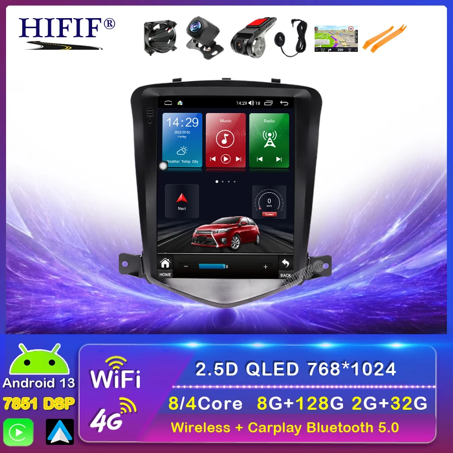 10.4 Inch Tesla Style Screen Android Multimedia Player For Chevrolet Cruze J300 2008 - 2012 GPS Car Radio Audio video player
10.4 Inch Tesla Style Screen Android Multimedia Player For Chevrolet Cruze J300 2008 - 2012 GPS Car Radio Audio video player
