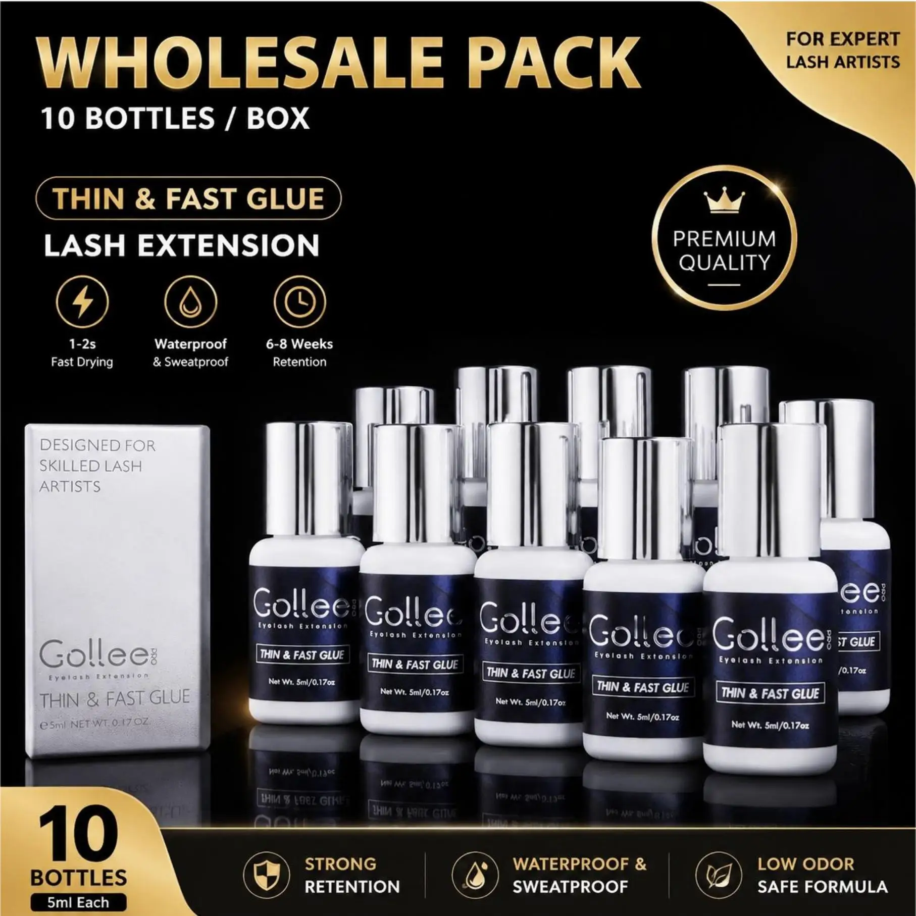 10PCS Gollee Lash Extension Glue 5ML Wholesale Set Ethanol Primer Clean Lash Extensions Supplies Super Bonder Lashes Gule Set
10PCS Gollee Lash Extension Glue 5ML Wholesale Set Ethanol Primer Clean Lash Extensions Supplies Super Bonder Lashes Gule Set
