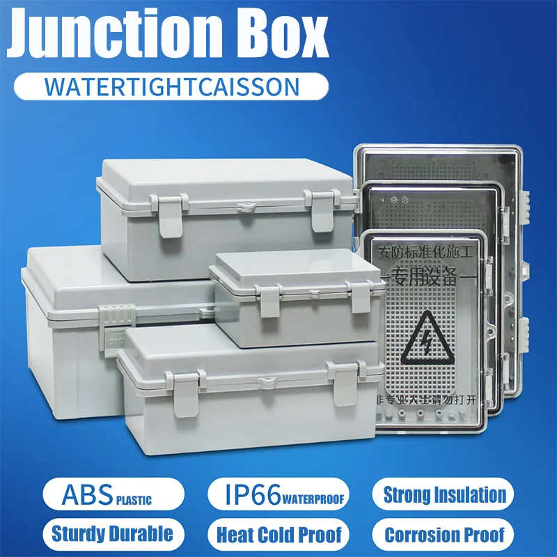 IP66 Waterproof Junction Box Gray Cover Electrical Enclosure ABS Plastic Connections Box Outdoor Power Distribution Case
IP66 Waterproof Junction Box Gray Cover Electrical Enclosure ABS Plastic Connections Box Outdoor Power Distribution Case