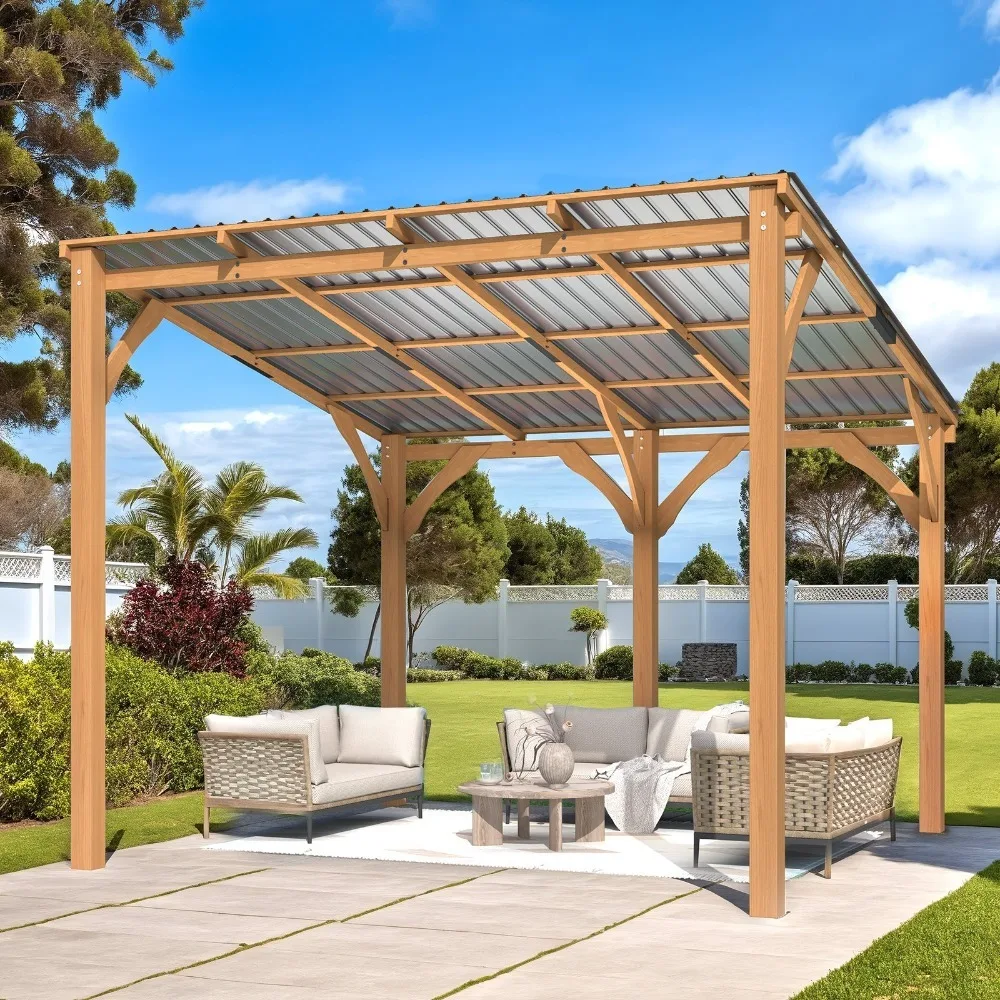 Outdoor Wood Gazebo for Patio, Outdoor Lean to Hardtop Cedar Pergolas/Gazebos
Outdoor Wood Gazebo for Patio, Outdoor Lean to Hardtop Cedar Pergolas/Gazebos
