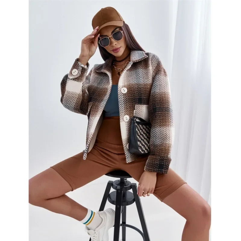 European Style Women's Clothing Coats Autumn Winter Jacket with Loose Collared Plaid Woolen Coat for Women Women Jackets Pink
European Style Women's Clothing Coats Autumn Winter Jacket with Loose Collared Plaid Woolen Coat for Women Women Jackets Pink