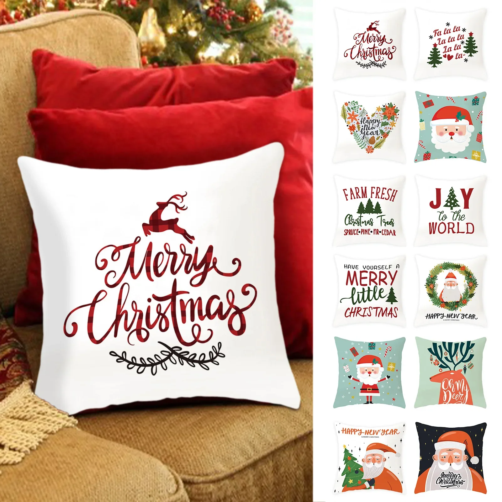 Bedroom Car Sofa Pillowcase Cartoon Watercolor Christmas Decoration Gift Cushion Cover
Bedroom Car Sofa Pillowcase Cartoon Watercolor Christmas Decoration Gift Cushion Cover