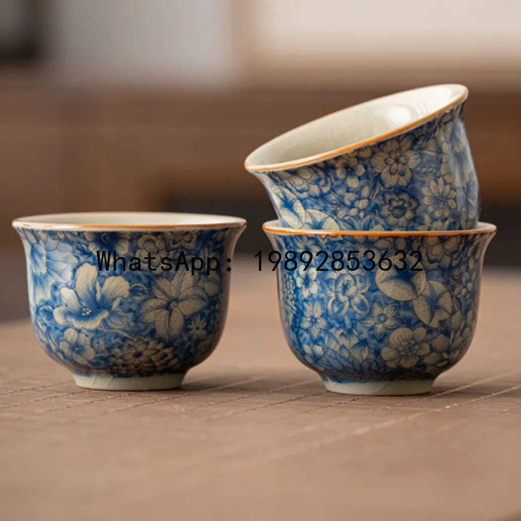Ru kiln tea cupfor homeceramic tea cuppersonal special tea bowl blue and white single cup
Ru kiln tea cupfor homeceramic tea cuppersonal special tea bowl blue and white single cup