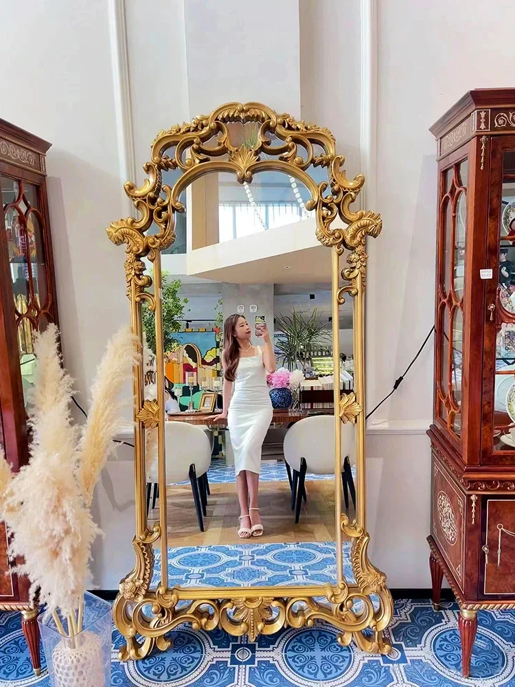 European retro carved full-body mirror clothing store fitting mirror clothing store floor-to-ceiling dressing mirror
European retro carved full-body mirror clothing store fitting mirror clothing store floor-to-ceiling dressing mirror