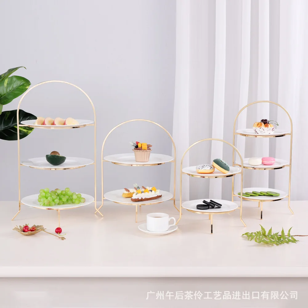 HYS afternoon tea three-layer dim sum cake rack table tea break tray multi-layer wrought iron ceramic fruit plate chocolate
HYS afternoon tea three-layer dim sum cake rack table tea break tray multi-layer wrought iron ceramic fruit plate chocolate