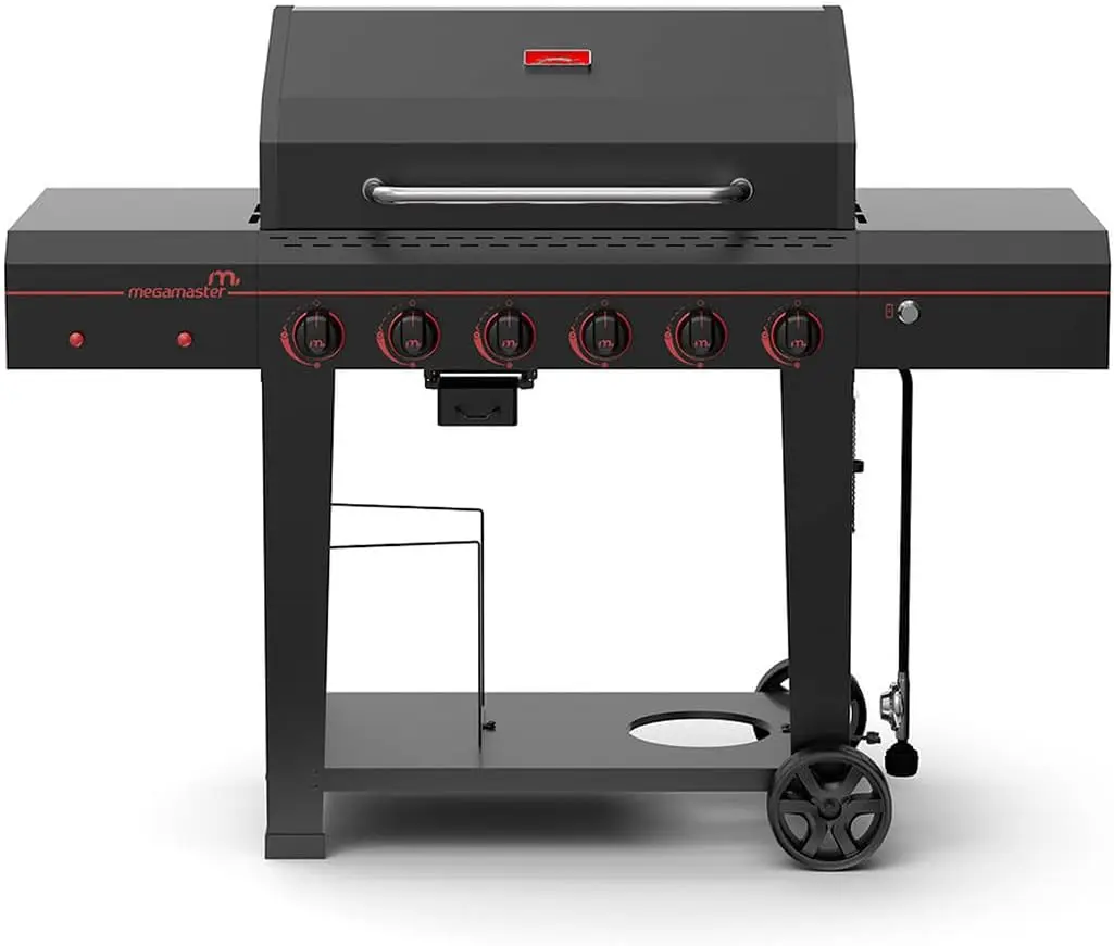 Газовый гриль Megamaster с 6 конфорками на пропане, боковые полки с крючками, для кемпинга, приготовления пищи на открытом воздухе, патио, садового барбекю
Газовый гриль Megamaster с 6 конфорками на пропане, боковые полки с крючками, для кемпинга, приготовления пищи на открытом воздухе, патио, садового барбекю