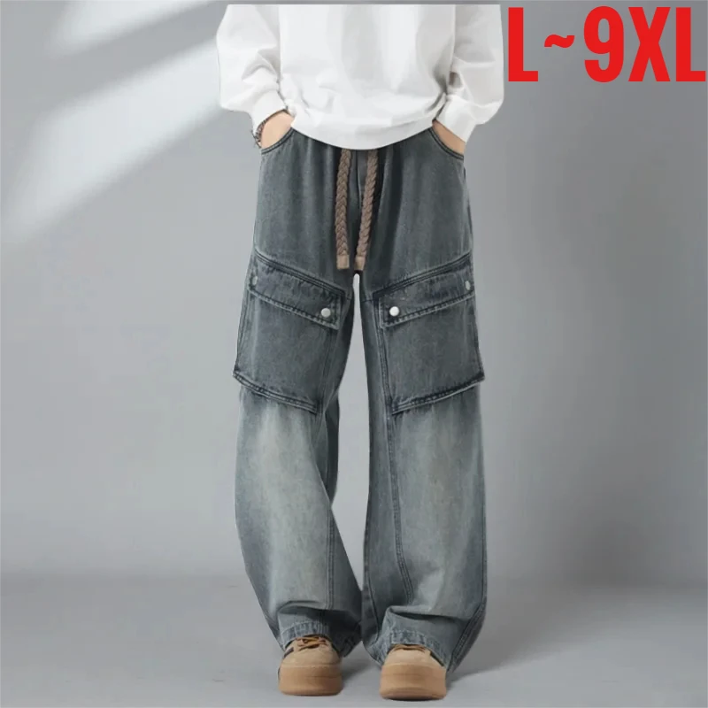 Plus Size Men's Korean Fashion Jeans Elastic Waist Wide Leg Denim Pants Male Loose Harem Washed Big Large Oversize Cargo Trouser
Plus Size Men's Korean Fashion Jeans Elastic Waist Wide Leg Denim Pants Male Loose Harem Washed Big Large Oversize Cargo Trouser