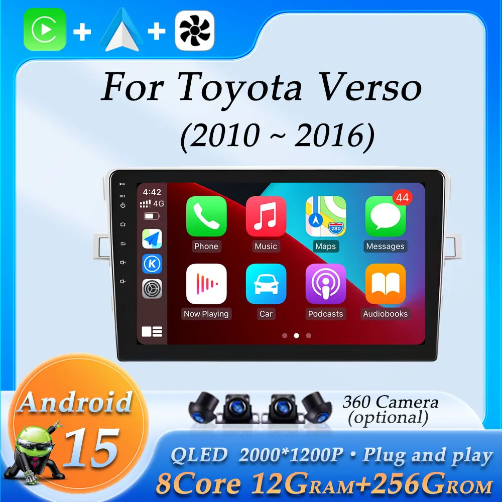 Car radio Navigation Multimedia Player for Toyota Verso R20 2010-2016 Wireless CarPlay Android 15 GPS Navigation DSP Stereo BT
Car radio Navigation Multimedia Player for Toyota Verso R20 2010-2016 Wireless CarPlay Android 15 GPS Navigation DSP Stereo BT