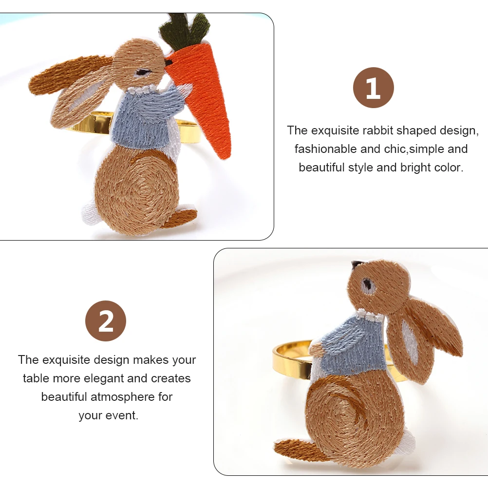 6pcs Rabbit Rings Easter Bunny Rabbit Shaped Napkin Ring Shaped Table Decor Metal Buckles for Hotel Restaurant Kitchen Bar
6pcs Rabbit Rings Easter Bunny Rabbit Shaped Napkin Ring Shaped Table Decor Metal Buckles for Hotel Restaurant Kitchen Bar
