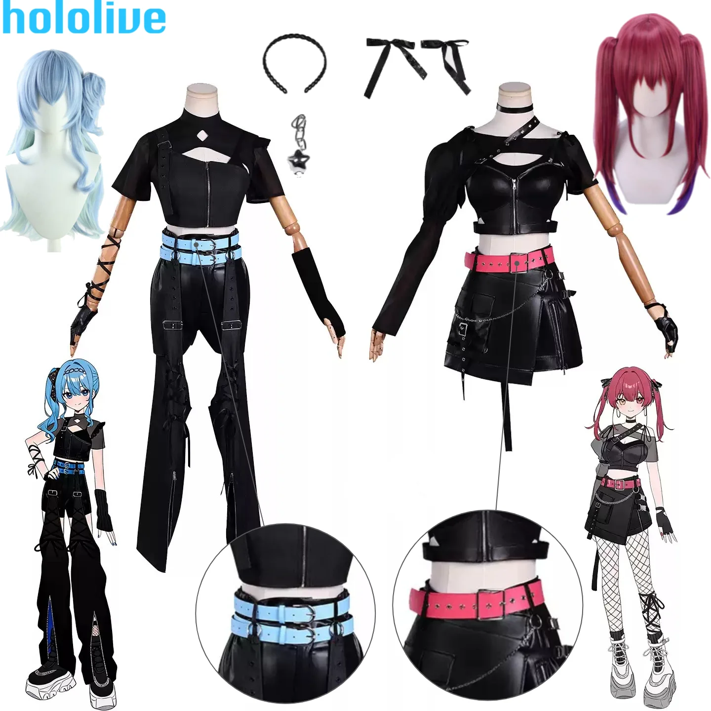 Hololive Vtuber Hoshimachi Suisei Houshou Marine Cosplay Costume Black Live Costume Wig Setwomen’s Halloween Party Suits
Hololive Vtuber Hoshimachi Suisei Houshou Marine Cosplay Costume Black Live Costume Wig Setwomen’s Halloween Party Suits