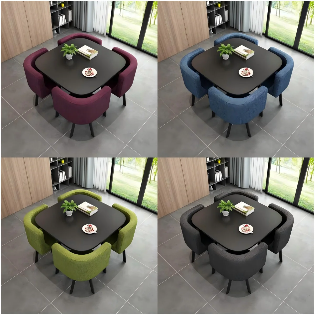 Modern 4-Seater Black Carton Dining Set Mirror Metal Glass Top Wooden Base Outdoor Restaurant Tables Chairs Marble Top Small
Modern 4-Seater Black Carton Dining Set Mirror Metal Glass Top Wooden Base Outdoor Restaurant Tables Chairs Marble Top Small