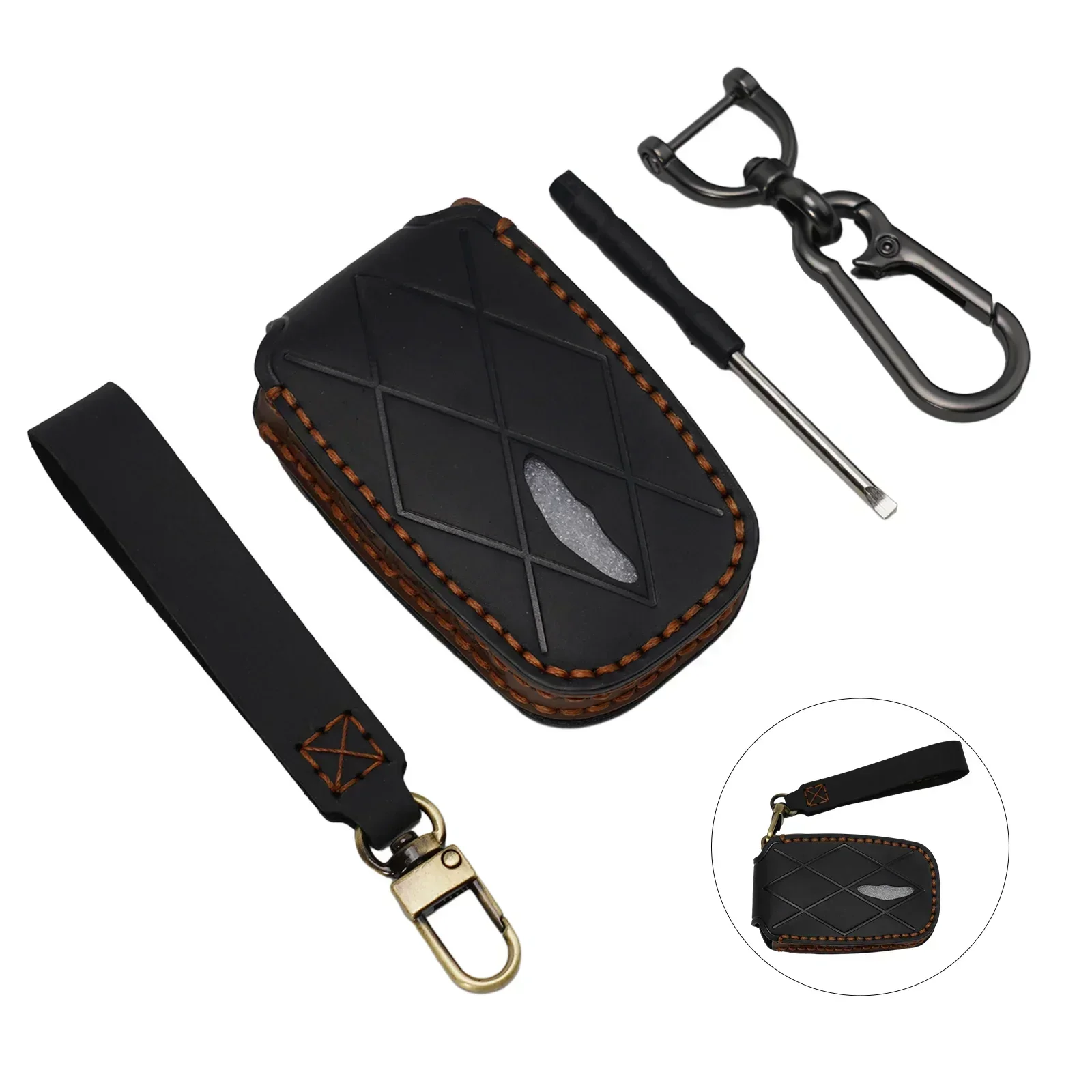 Key Fob Case Car Key Cover Parts Replacement Vehicle Cowhide Decor Key Chain Leather For GV60 GV90 G90
Key Fob Case Car Key Cover Parts Replacement Vehicle Cowhide Decor Key Chain Leather For GV60 GV90 G90
