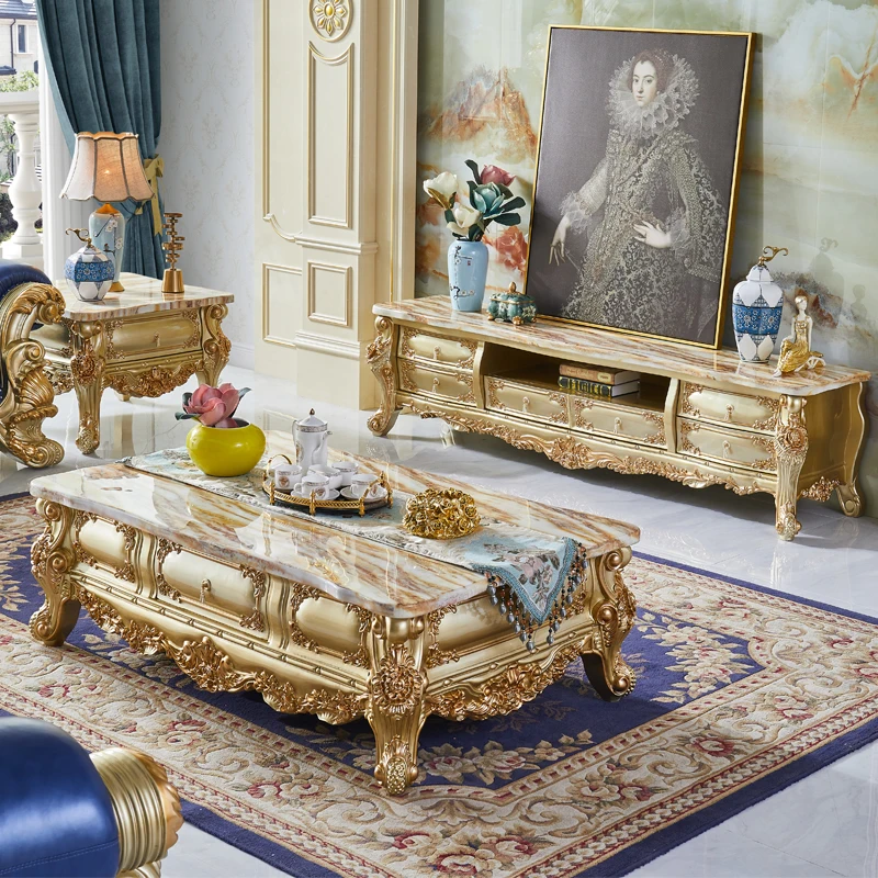 European-style Natural Marble Solid Wood Carved Square Corners Living Room Coffee Table TV Cabinet Combination Large Apartment
European-style Natural Marble Solid Wood Carved Square Corners Living Room Coffee Table TV Cabinet Combination Large Apartment