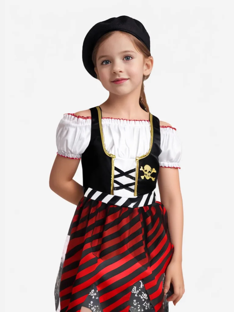 Caribbean Pirate Role-playing Costume Set for Girls Halloween Outfit Includes Skirt And Top Perfect for Themed Parties And Ev...
Caribbean Pirate Role-playing Costume Set for Girls Halloween Outfit Includes Skirt And Top Perfect for Themed Parties And Ev...