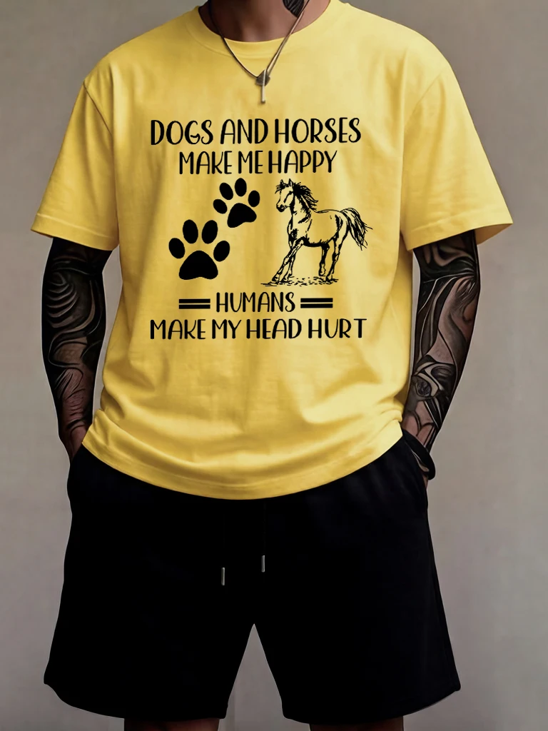Dogs And Horses Make Me Happy Pattern Summer Simple T Shirt For Man Sets Pocket Loose Shorts Cotton Breathable Street Clothing
Dogs And Horses Make Me Happy Pattern Summer Simple T Shirt For Man Sets Pocket Loose Shorts Cotton Breathable Street Clothing