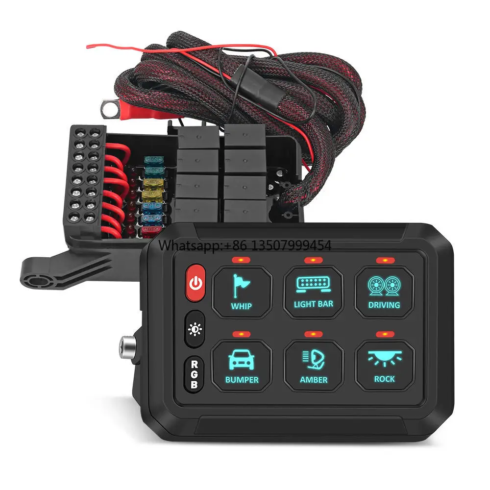 12V 24V Control Kits Panel, 6 Gang Car Led Light Switch Panel, LED 12 Gang Switch Panel for Auto Off-road Vehicle
12V 24V Control Kits Panel, 6 Gang Car Led Light Switch Panel, LED 12 Gang Switch Panel for Auto Off-road Vehicle