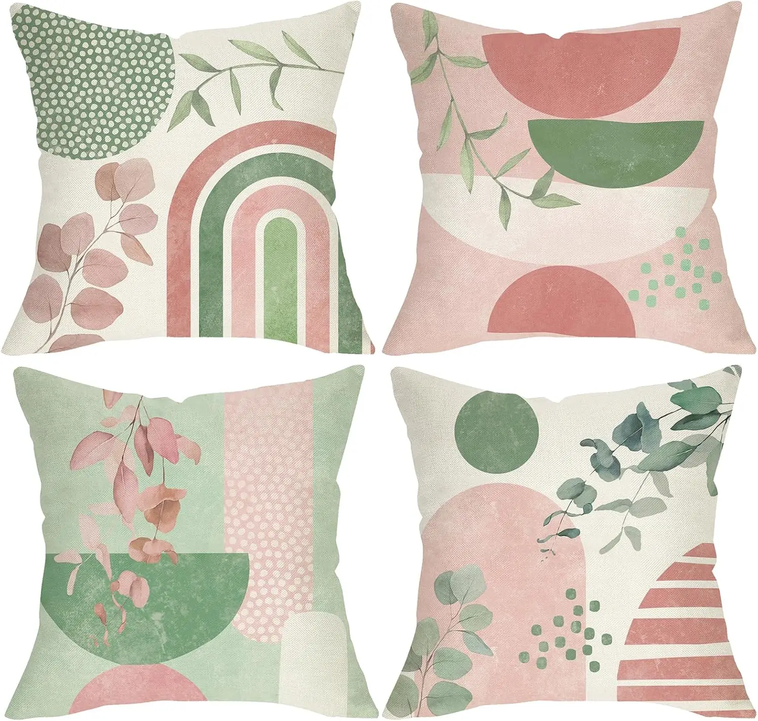 4Pcs Pastel Boho Throw Pillow Covers, Eucalyptus Leaf and Abstract Art Cushion Cases for Living Room Bedroom Sofa Home Decor
4Pcs Pastel Boho Throw Pillow Covers, Eucalyptus Leaf and Abstract Art Cushion Cases for Living Room Bedroom Sofa Home Decor